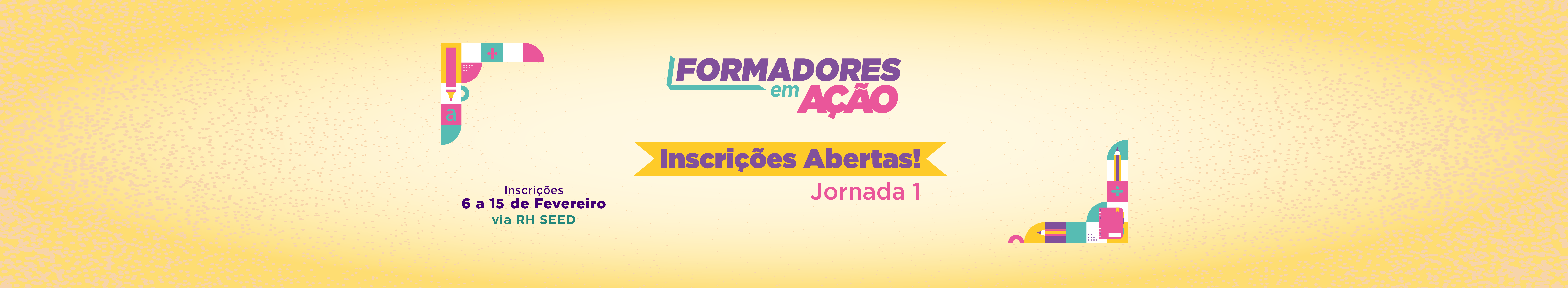 Banner da Inscrição para o Formadores em Ação