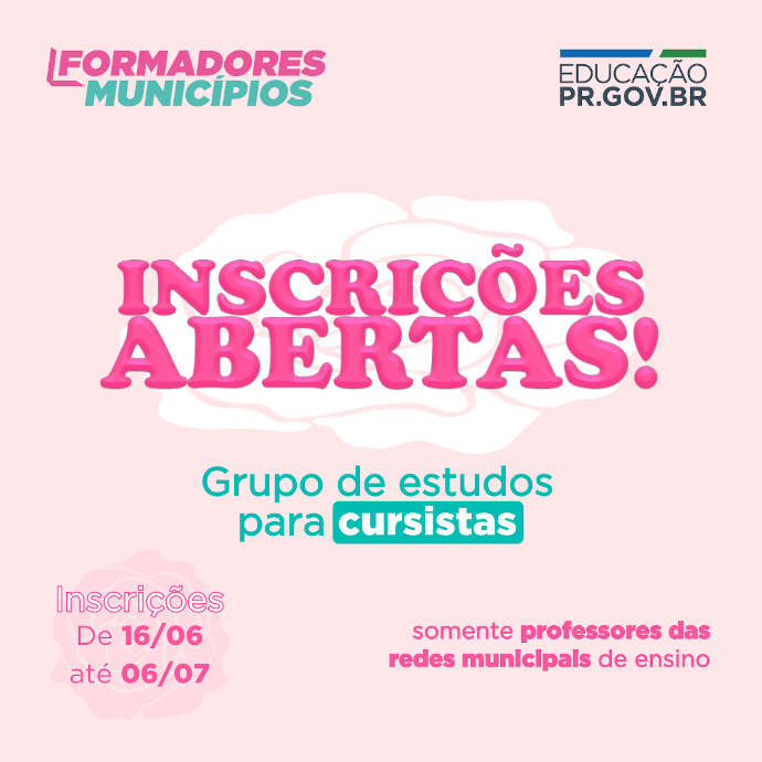 Banner Formadores em Ação Município - Inscrições Aberta