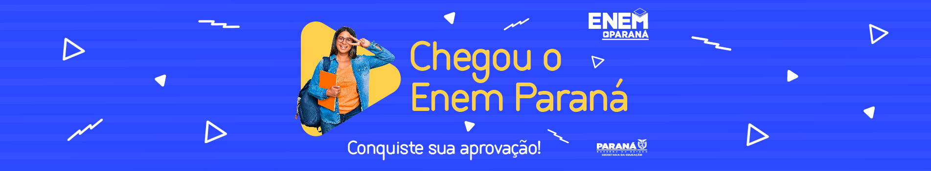 Banner de lançamento da plataforma Enem Paraná.