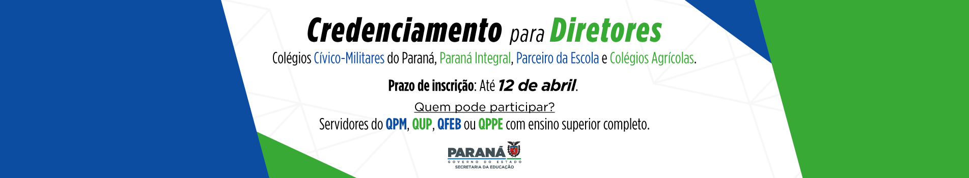 Banner Credenciamento de Diretores