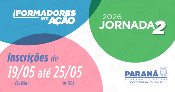 Banner Formadores em Ação 2026 - Jornada 2 - Inscrições