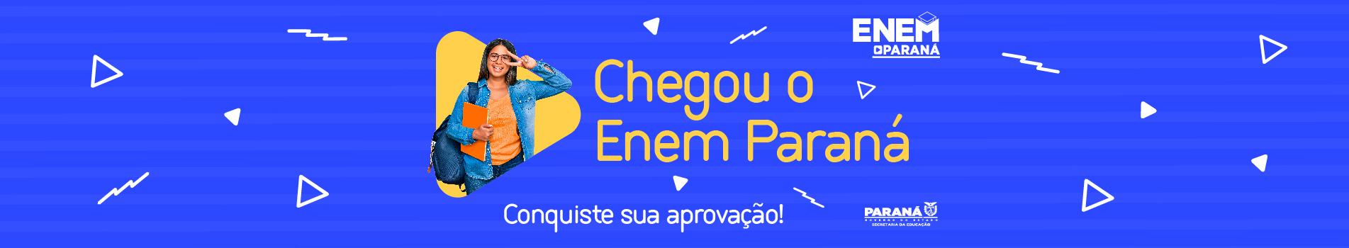 Banner de lançamento da plataforma Enem Paraná.